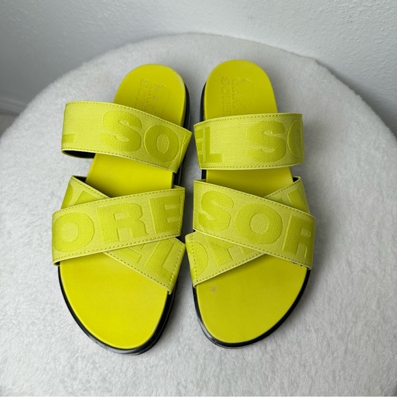 Sorel Green Sandal Woman's  Slip On Platform Adjustable Stretchy Straps  SZ 8 - Picture 3 of 13